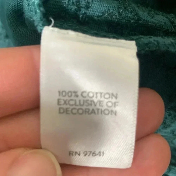 Pure Jill embroidered buttoned, V-neck T 100% cotton size large - Picture 6 of 9